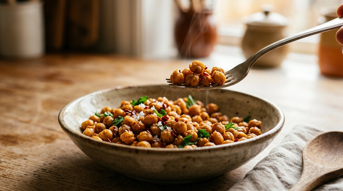 Ristede Kikærter med chili og salt i airfryer